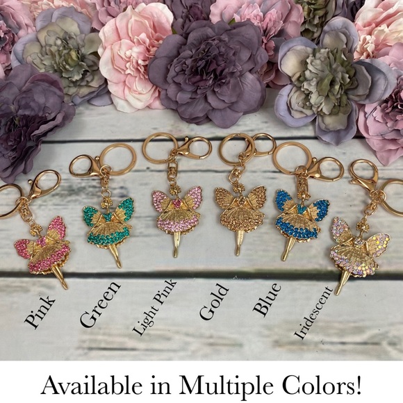 Whimsical Green Crystal Angel Fairy Keychain Charm - Picture 10 of 10